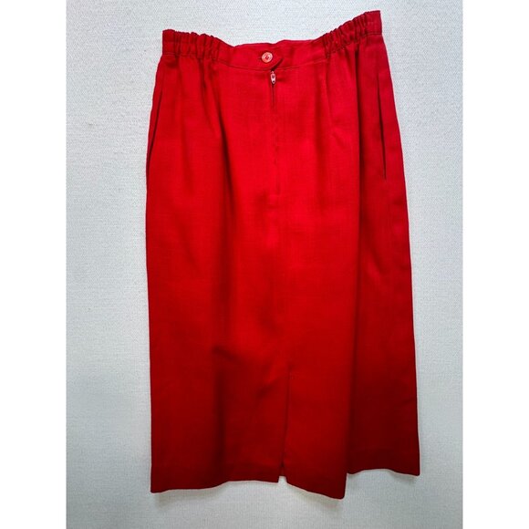 Vintage Park Square Womens Blazer & Pencil Skirt Set Size 6 Red Formal - Picture 13 of 15